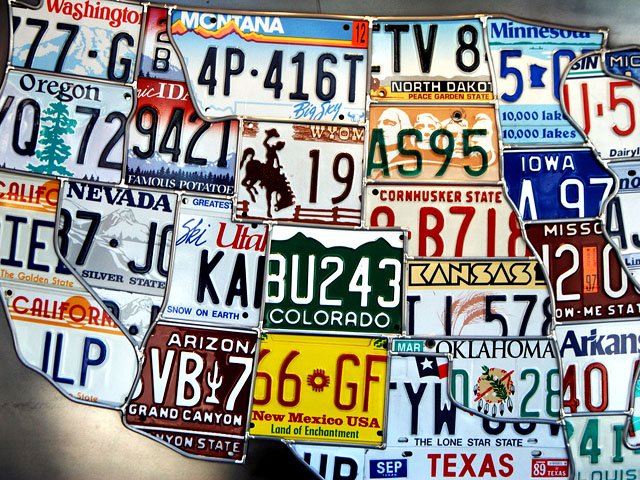 U.S. license plate mosaic