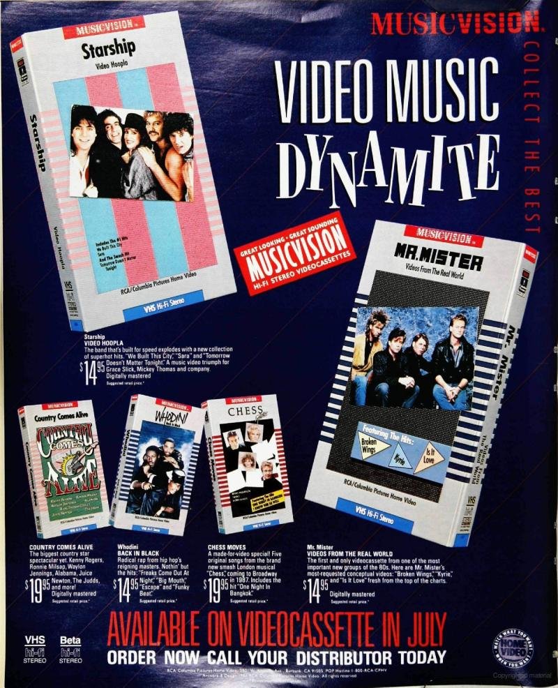 MusicVision print ad - Video Music Dynamite!