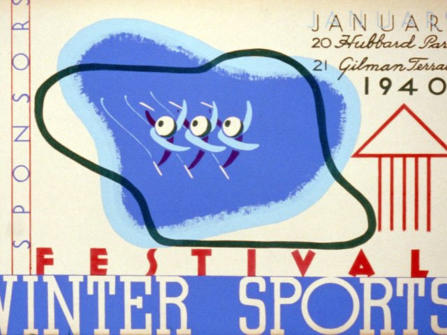 Winter Sports Festival in Iowa City and Sioux City, Iowa (artist unknown, 1940)