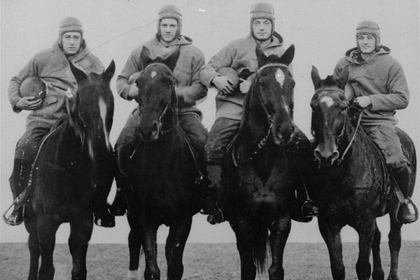 The Four Horsemen of Notre Dame (1924): Jim Crowley, and Elmer Layden, Don Miller, and Harry Stuhldreher