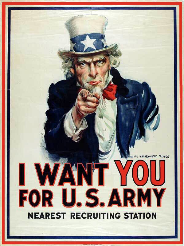 World War I recruitment poster - "I Want You for U.S. Army"