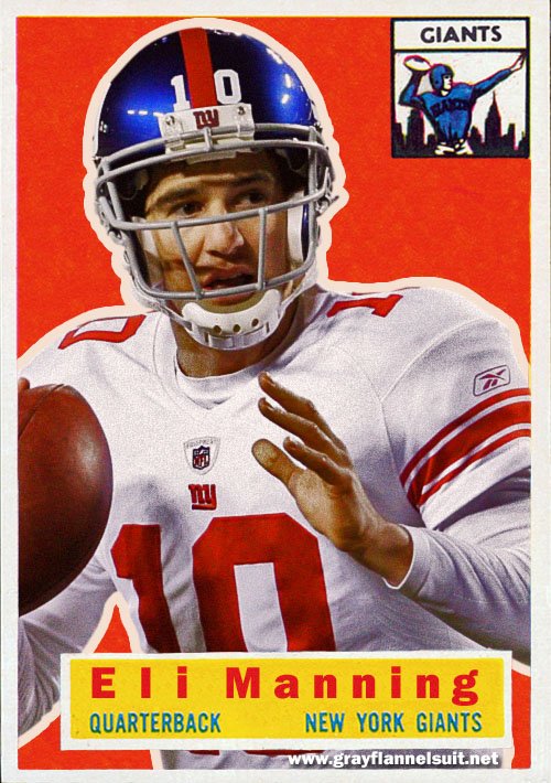 Eli Manning retro football card - 1956 Topps