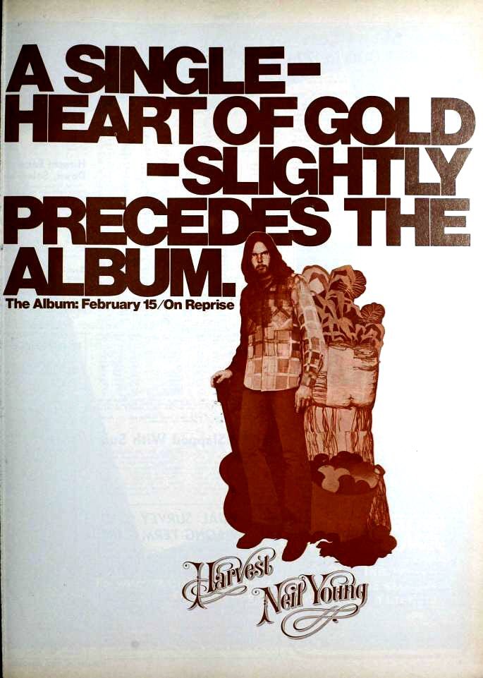 1972 Billboard magazine ad (Neil Young, "Heart of Gold")