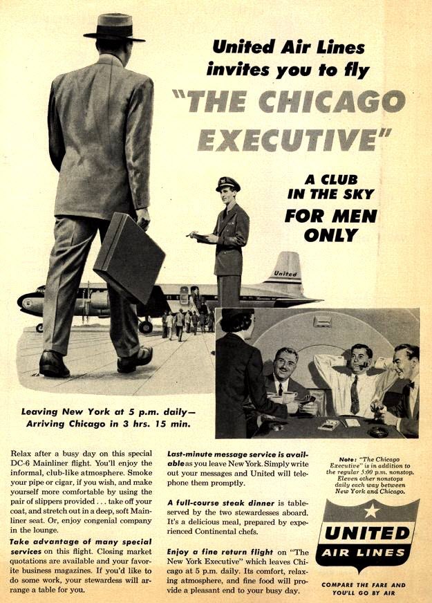 United Air Lines "The Chicago Executive" ad, 1953