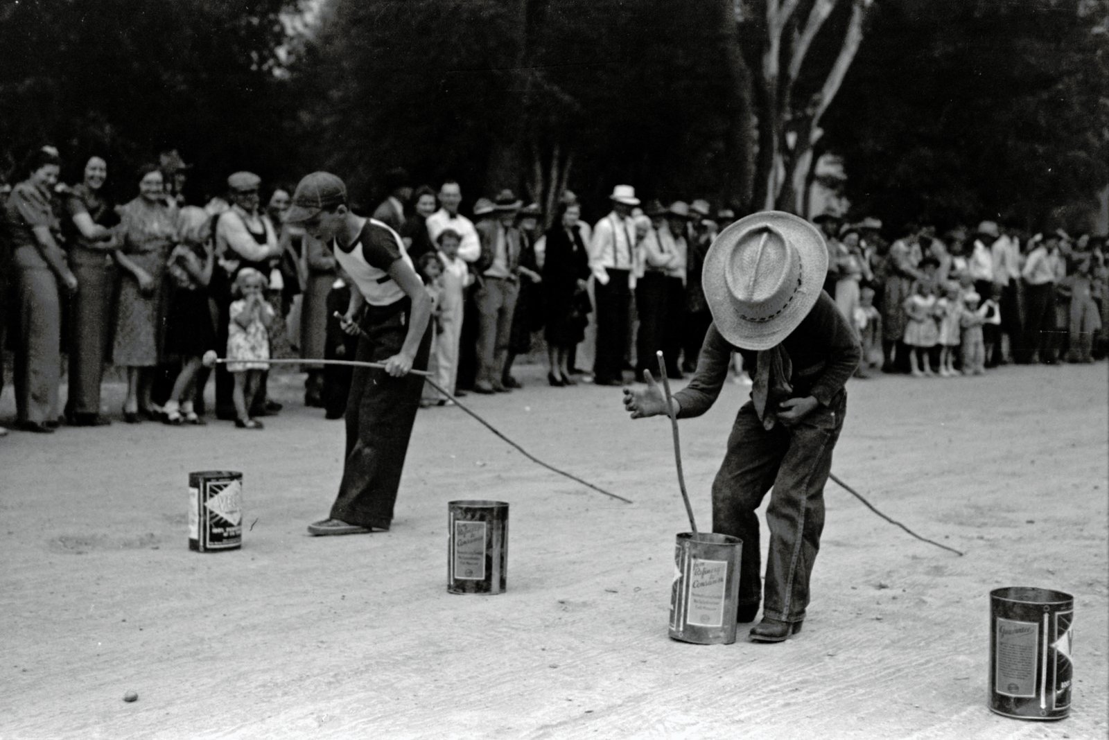 Potato race for children at Labor Day celebration, Ridgway, Colorado