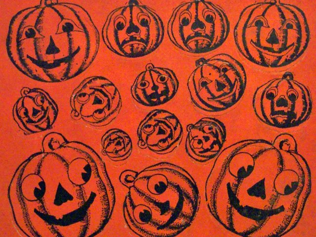 Vintage Beistle Halloween pumpkin seals