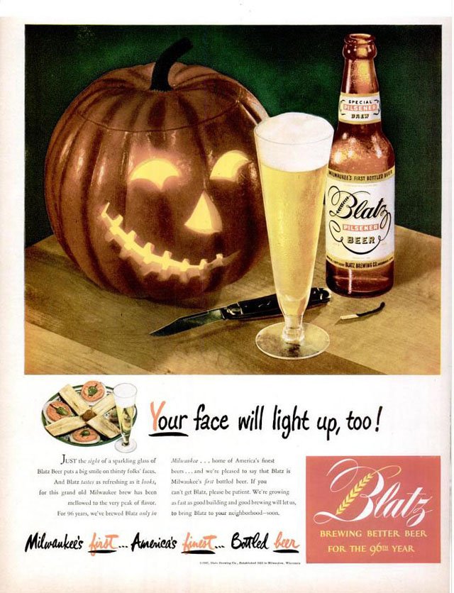 Blatz Beer Halloween ad (1947)