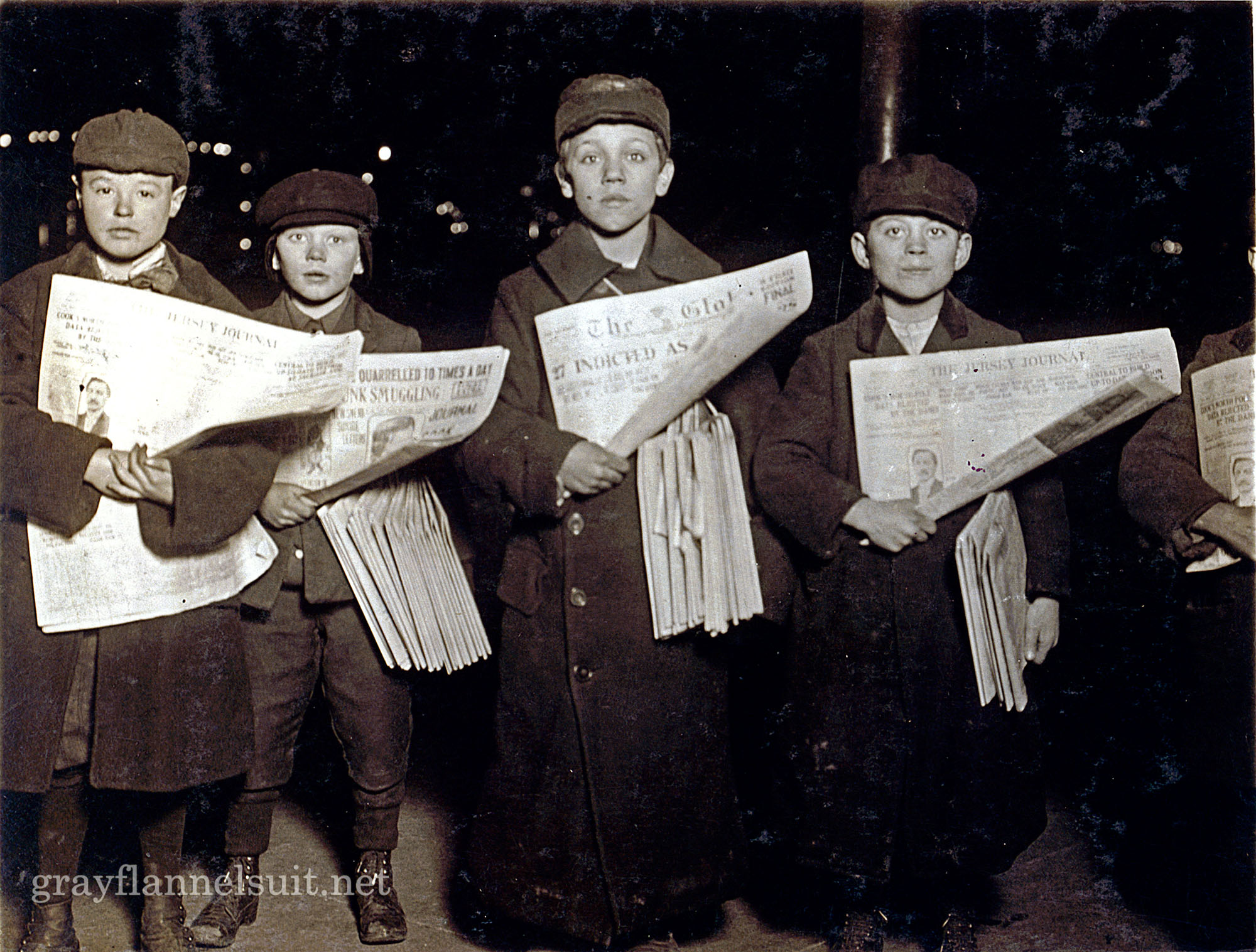 Vintage Photo Wednesday, Vol. 22: Hudson Tunnel Station Newsies, 1909