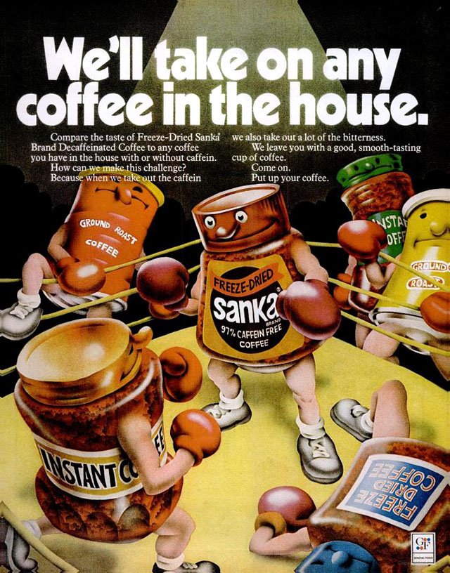 Vintage Sanka coffee ad (1972)