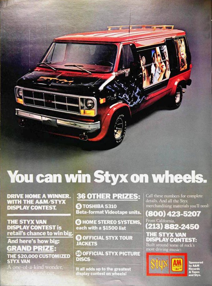 Styx 1979 Van Giveaway Ad