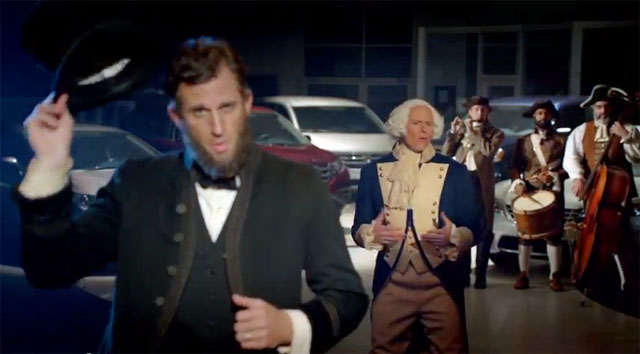 Honda Presidents Day car commercial - Abraham Lincoln and George Washington