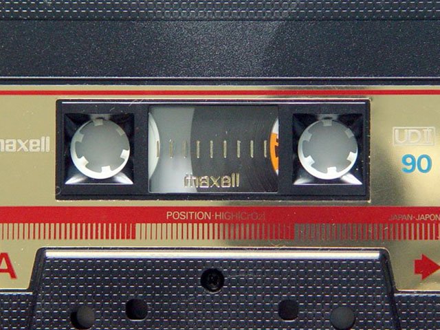 Blank audio cassette tape (Maxell)