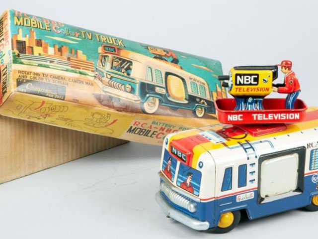 Vintage Cragstan RCA-NBC Mobile Color TV Truck Toy