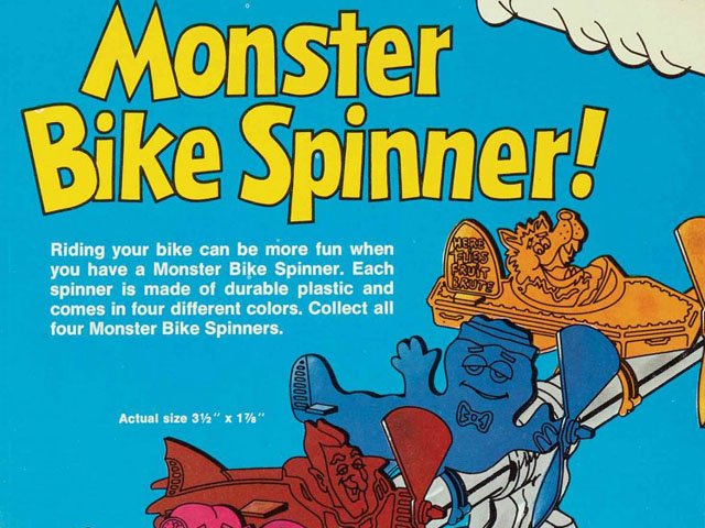 Monster Bike Spinner ad, General Mills 1970s