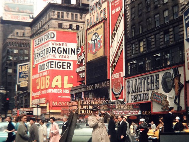 Vintage 1956 New York City Street Scene Photo