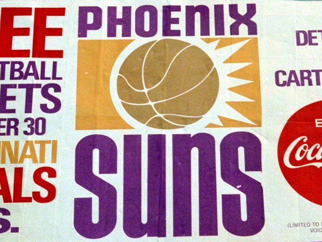 Phoenix Suns logo on a billboard