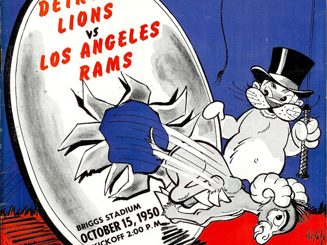 Detroit Lions vs. Los Angeles Rams game program (1950)