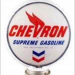 Chevron Supreme vintage gas pump globe