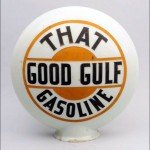 Gulf vintage gas pump globe