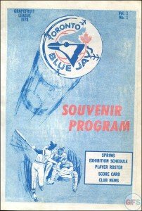 1978 Toronto Blue Jays Scorecard/Program